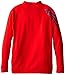 adidas Golf Boys 3 Stripes 1/2 Zip Shirt, Red/Night Marine, Medium
