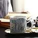 OAMCEG Mr and Mrs Coffee Mugs Set of 2, 11.2oz Couples Ceramic Coffee Cup with Gold & Marble Design + 2 Spoons- Unique Gift for Him Her for Parents for Valentine's day for Engaged Married Couples