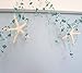 Beach Decor Nautical Beaded Starfish Garland - White Starfish Decorative Garland - 5FT TEAL