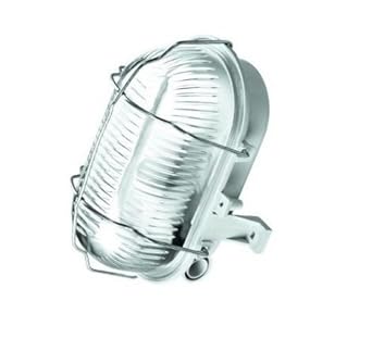 OVAL Kellerlampe Kellerleuchte Schiffsarmatur max. 60W E27 weiss 321177