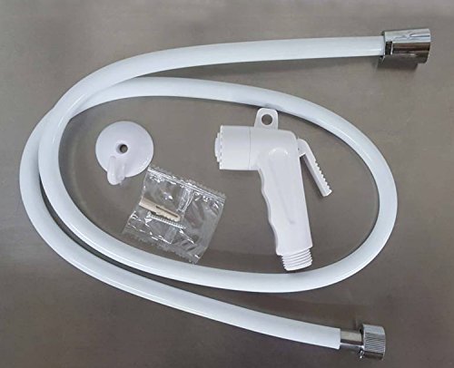 EVIDECO Modern Toilet Hand Bidet Sprayer with Flexible PVC Hose Set White