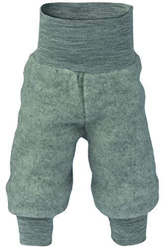 Engel 100% Organic Merino Wool Fleece Baby Pants Machine Washable (50/56 (0-3 mo), Grey Melange)