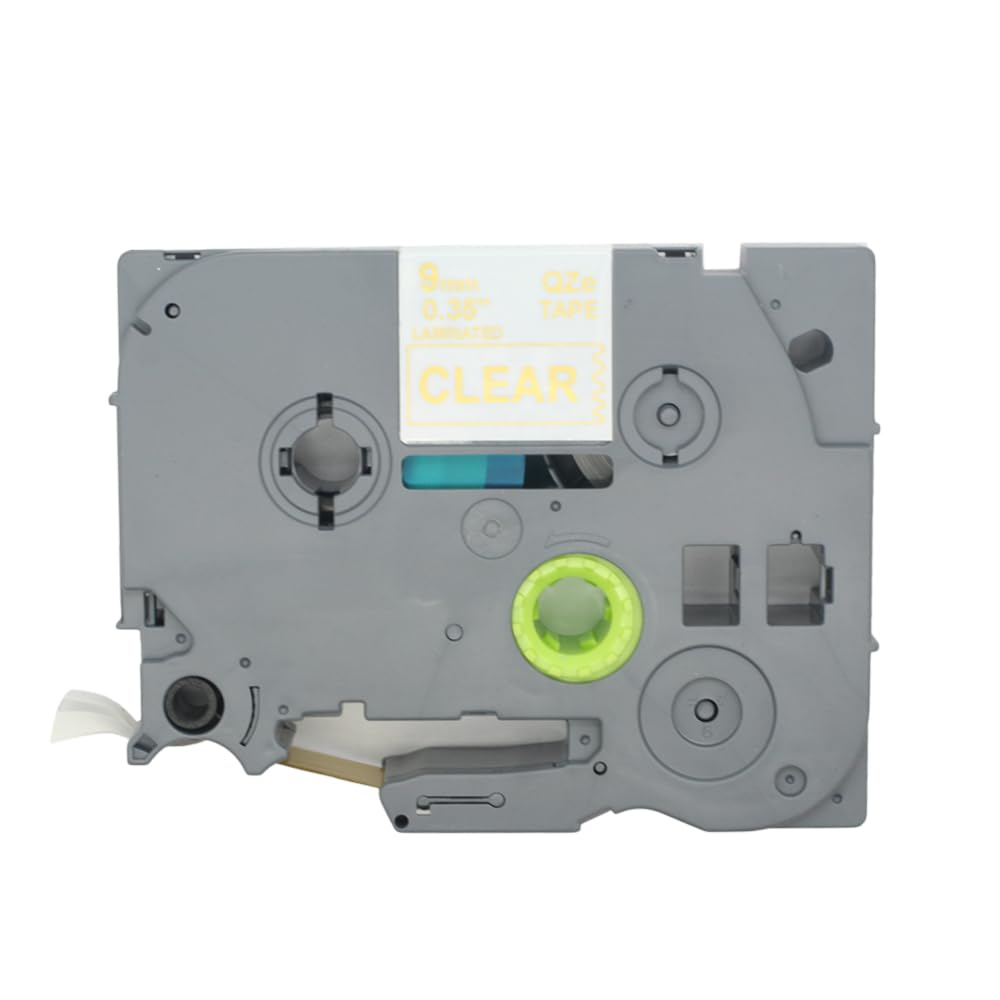 BROVACS 1 Pack Gold on Clear Laminated Label Tape Compatible for Brother P-Touch Label Printer TZ 124 TZe 124 9mm 3/8" OPA4124