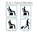 Portable Travel Blanket Airplane Office 4 in 1 Micro Mink Fleece Poncho Blanket Folable with Pocket and Built-in Bag - Great for Airplane Car Train Travel - Ultra Soft and Cozy, Steel Blue
