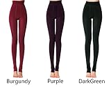 Anmengte Winter Womens Black Warm Velet Stretchy High Waist Elastics Leggings (FBA)