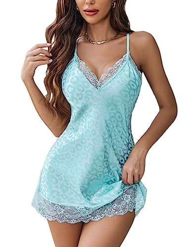 Avidlove Women Lingerie Satin Lace Chemise Nightgown Sexy Full Slips Sleepwear S-4XL