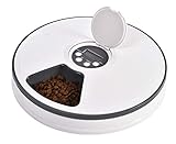 6-Meal Automatic Pet Feeder for Cats Dogs and Rabbits with Programmable Digital Timer and Music, Portion Control, Dishwasher-Safe, Dry or Semi-Moist Puppy/Kitten/Bunny Food Dispenser, FDA Approved