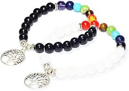 Her His Chakra Bracelets Set, Friendship Love Bracelet for Couples (Pack of 2)