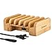 Bamboo Multiple Usb Charger Station with 6 ports [35W 2.4A MAX] Desktop USB Charging Station Dock by SHARLLEN