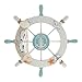 Rosenice Wooden Ship Wheel Nautical Boat Ship Wheel Wall Decor Dark Blue