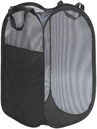 Large Washing Basket Collapsible, Pack Foldable Laundry Hamper Pop Up with Durable Handles, Portable Mesh Washing Laundry Bag with Handle Great for Home Kids Room College Dorm Travel