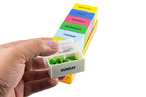 Borinhalbich The 7Pack® 7 Day 3 Compartment Pill Organizer Deep Orange Tray (Made in the USA) - Thumbnail 4