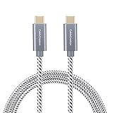 CableCreation USB C Cable 10ft, Braided USB C to USB C Fast Charging Cable (60W/ 3A), Data Sync up to 480Mbps(Space Gray), Compatible with Macbook(Pro), Galaxy S10/S9/S9+, Pixel XL 2XL, etc.