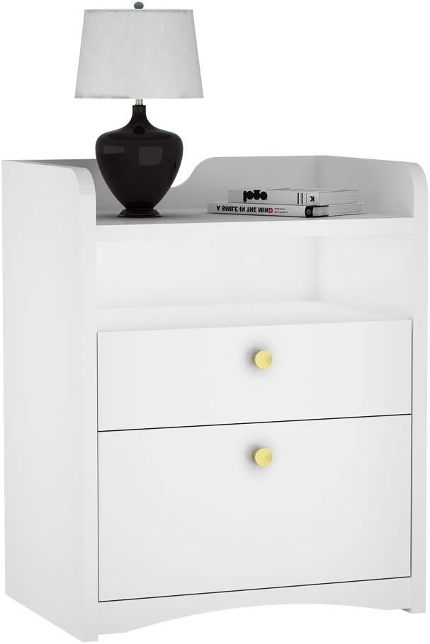 Amazon Com Sunon Tall 2 Drawer Night Stand Bedside Nightstand