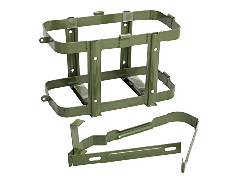 Green Jerry Can Holder for 5 Gallon (20 Liter) Gas Tank - Steel Bracket Mount Holder Gas Can Strap