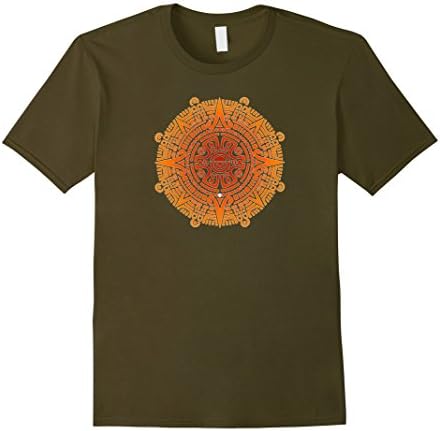 Mens Abstract Geometric Aztec Mandala spirit cosmic tee t-shirt Medium Olive