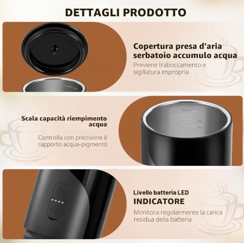Travel Coffee Maker Compatible with 3.5 x 2.8 cm Capsules and Ground Coffee, 3 in 1 Portable Coffee Machine with 100 ml Water Tank, Capsule Coffee Maker for Espresso 20Bar Refillable