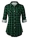 DJT Blouses for Women Fashion 2018, Women's Casual Long Sleeve Plus Size Classic Plaid Flannel Shirts X-Large Green Plaid