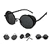 FUNOC Vintage Retro Unisex Cyber Goggles 50s Cool Round Glasses Sunglasses