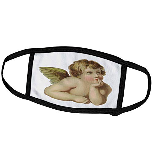3dRose Face Mask Large, Vintage Victorian Thinking Angel Cherub