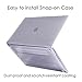HDE Clear Plastic Hard Shell Case for MacBook Pro 15 Inch Touch Bar (2016,2017,2018, 2019 Release Models: A1707/A1990), Clear