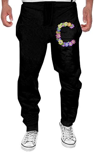 XDR Fashion Flower Letter-c Danceholiday Team Pants For Men Black M