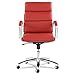 Alera Neratoli Series Mid-Back Swivel/Tilt Chair, Red Soft Leather, Chrome Frame