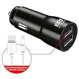 Car Charger, exmight Rapid Dual USB Car Charger+ 3ft MicroUSB Cable+ 8Pin Lighting Adapter for iPhone 8 7 / 6S / Plus 5S, iPad Pro / Air 2 / mini, Samsung Galaxy S7 S6 Edge / Note 5 4, LG, and More