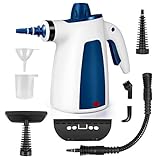 MOSCHE Handheld Pressurized Steam Cleaner with 9-Piece Accessory Set, - Multi-Purpose Multi-Surface All Natural, Chemical-Free Steam Cleaning Home, Auto, Patio, More(Deep Blue)
