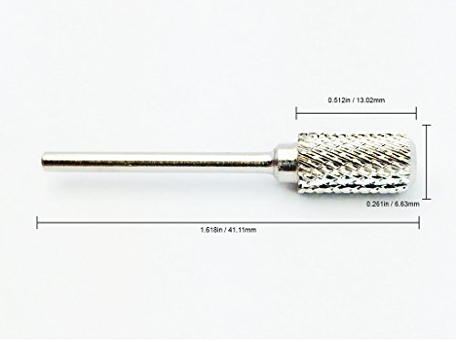 Beauticom Professional Silver Large Dome Top Barrel Carbide Bit (Coarse) 3/32" Shank Size