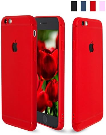 Habrok Super Slim Case for iPhone 6 Red, silicone phone cases, apple accessories, clear design girls, women, unisex thin cheap defender tpu life, soft non slip