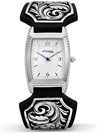 Leathercut Floral Scroll Dress Square Watch