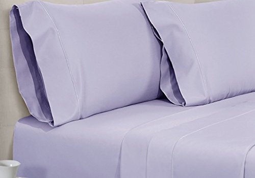 CHATEAU HOME COLLECTION 800-Thread-Count Egyptian Cotton Deep Pocket Sateen Weave Sheet Set, Ultimate Gift; Holiday Sale (Queen, Pale Lavender) - Thumbnail 2
