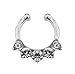 Aoyoho Pack of 5 Clip On Jewelry Fake Septum Clicker Nose Ring Non Piercing