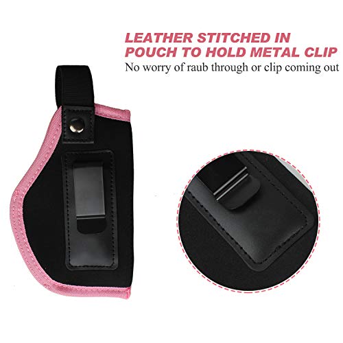 Kosibate TM IWB Holster for Women Gun IWB Concealed Carry fits Glock 17 19 26 27 29 30 33 42 43 Springfield XD XDS Taurus PT111 Ruger LC9 & All Similar Handguns (Pink, Right Hand)