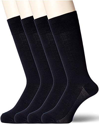 ビジネスソックス 4足組 平無地 クルーソックス メンズ 大規模セール 24 26 ネイビー 日本 日本サイズm相当