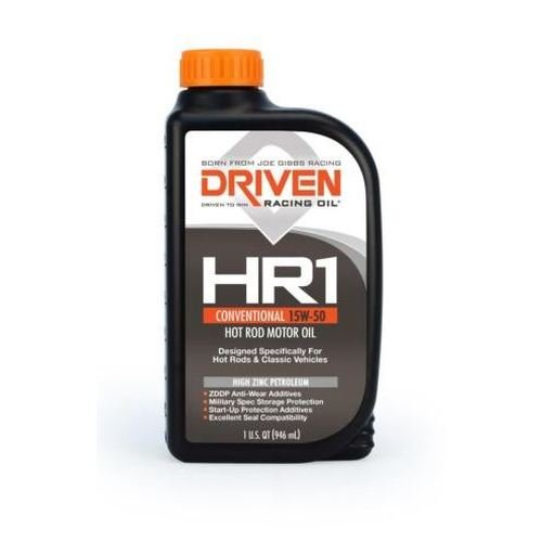 Joe Gibbs Driven Racing Oil 02107 HR-1 15W-50 Conventional Hot Rod Oil - 1 Quart Bottle, Case of 12