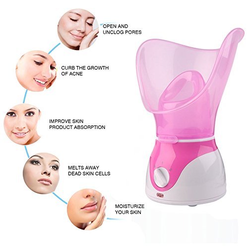 Lightton Spa Home Facial Steamer with Timer,Hot Mist Moisturizing Cleaning Pores Clearing Blackheads,Rejuvenate and Hydrate Your Skin for Youthful Complexion,Bonus 1 Piece 20ml Empty Bottle - Thumbnail 2