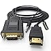NewBEP HDMI to VGA Cable Adapter with 3.5mm Audio Cord, 1080P HD 6ft/1.8m Gold-Plated HDMI Male to VGA Male Active Video Converter Cord Support Notebook PC DVD Player Laptop TV Projector Monitor