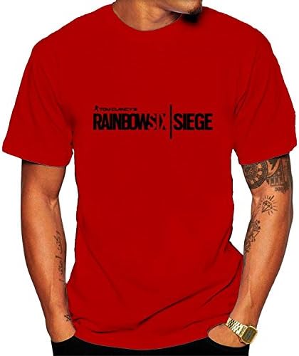 Fashion T-shirt Men39;s Tom Clancy39;s Rainbow Six Siege Logo Cotton T-shirt
