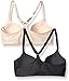Ellen Tracy Women's 2 Pack Front Close Racerback T-Shirt Bra