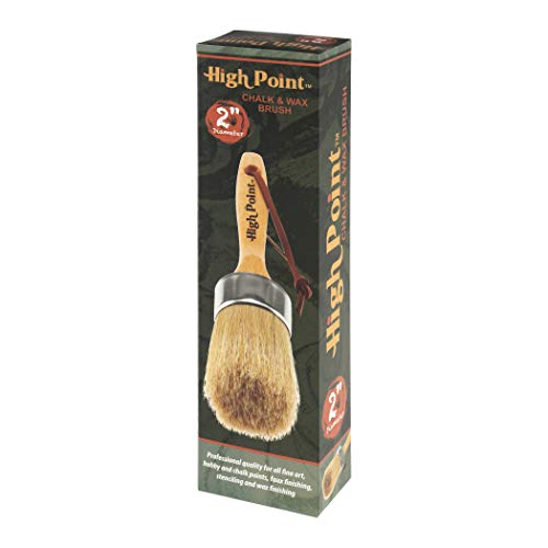 Large 2-in-1 Round Chalk & Wax Finishing Brush | Professional Quality for All Fine Art, Hobby & Chalk Paints, Faux Finishing, Stenciling & Wax Finishing [2" x 2.36" Brush Hair] - 6 Pack - Thumbnail 2