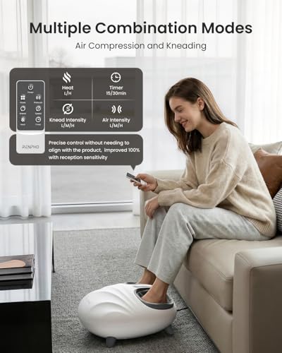 RENPHO 2026 Latest Shiatsu Foot Massager with Pressure Monitor Tech, Full-Foot Massage Machine with Kneading & Compression for Plantar Fasciitis, FSA Eligible HSA Store, Birthday Gifts for Women Wife