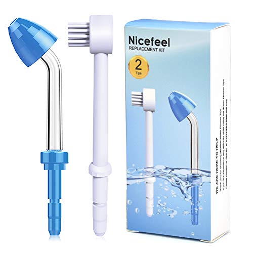 Nicefeel Jet Tips for FC188G, FC188, FC168, FC169, FC158, FC288(Pack of 2) - Classic high Pressure Jet Tips for Water flosser and Oral irrigator, Replacement Jet Tips for Nicefeel Water flossers.