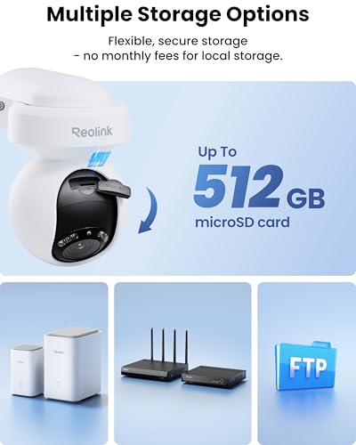 REOLINK 4K Outdoor Security Camera, PTZ Camera for Home Security, Wi-Fi 6 New Technology, Motion Tracking Person/Vehicle/Pet Detection, 3X Optical Zoom, Motion Spotlight, Local Storage, E1 Outdoor Pro