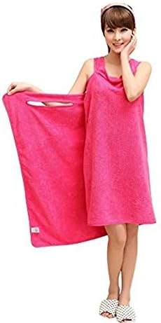 Katherine Plush Thicken Changeable Magic Towel Microfiber Bibulous Body Wrap Towel Bath Skirt 61''x32'' (Rose)