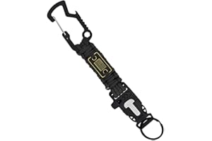 Elm Ray 2 Pcs Braided Paracord Keychain Lanyard with USA Flag,5-in-1 Paracord Carabiner Keychain Clip for Outdoor Activities