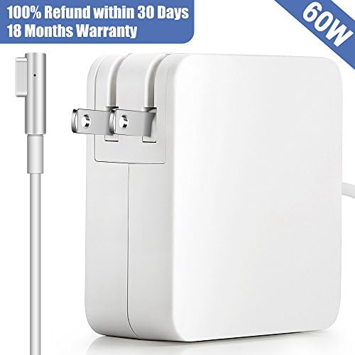 Macbook Pro Charger Replacement 60W Magsafe Power Adapter for Apple Macbook Pro 13 inch A1181 A1184 A1185 A1278 A1342 L Shaped Replacement Macbook Charger