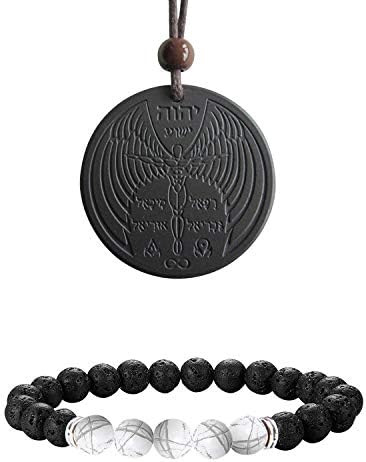 Anti EMF Radiation Protection Pendant, Scalar Energy Pendant Volcanic Lava Negative Ions Energy Pendant Necklace and Aromatherapy Essential Oil Diffuser & White Howlite Beads Bracelet