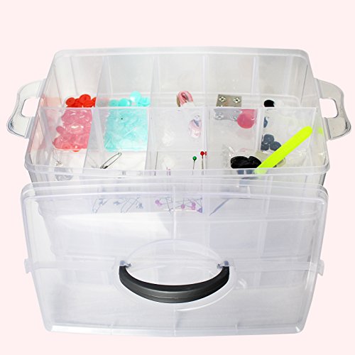 3 Tier Clear Plastic Stackable Storage Box by Kurtzy For Storing